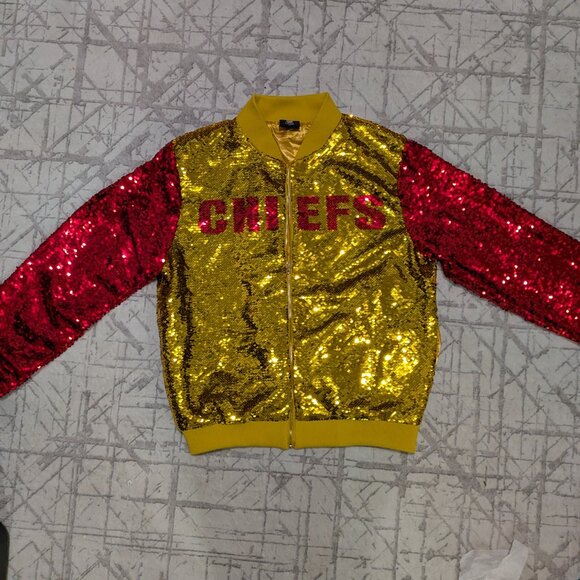 Kansas City Chiefs NFL Apparel Sequin Jacket Size Large pristine condition - Picture 2 of 10